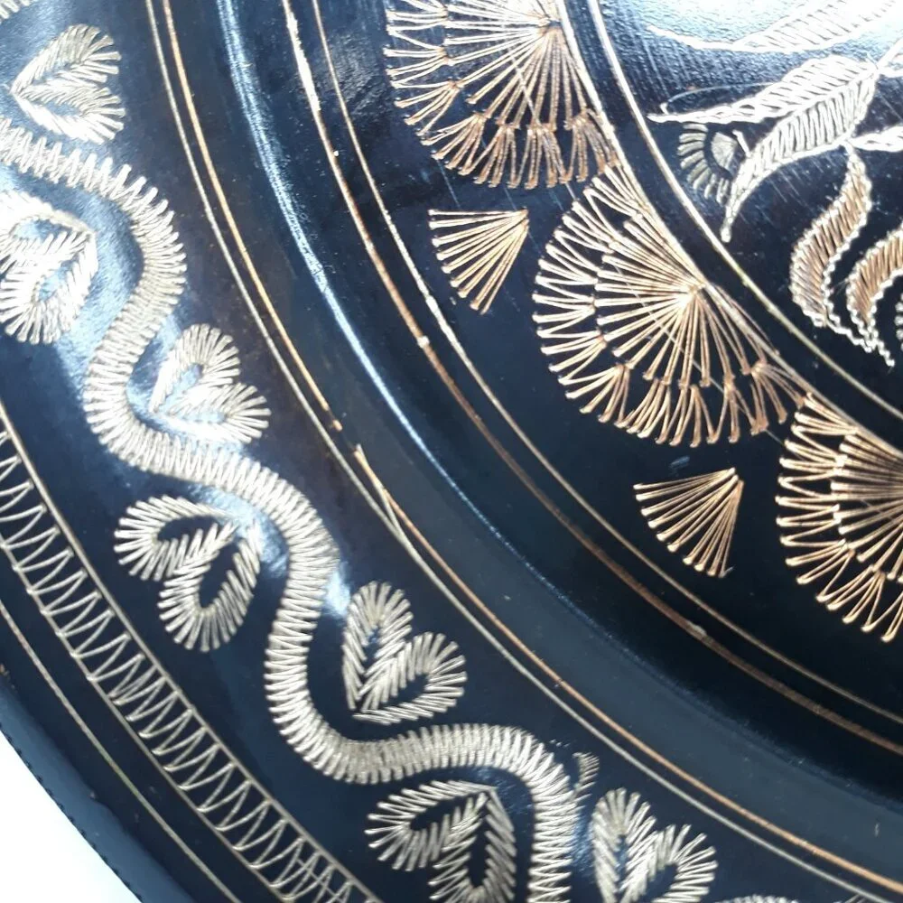 Turkish Enamel On Copper Wall Hanging Plate 12